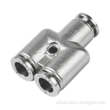 Stainless steel union Y pneumatic fitting